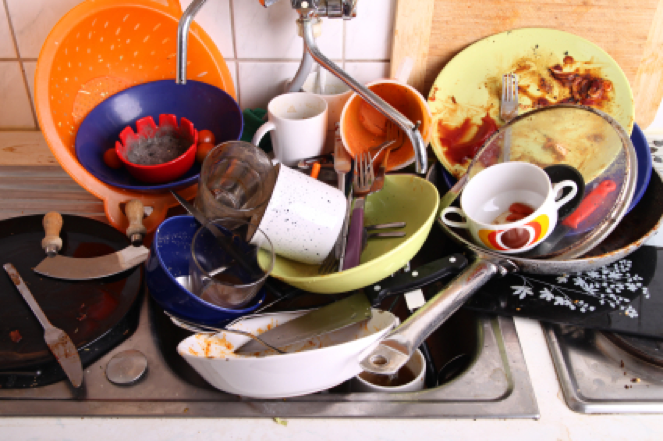 Désordre vaisselle en colocation 